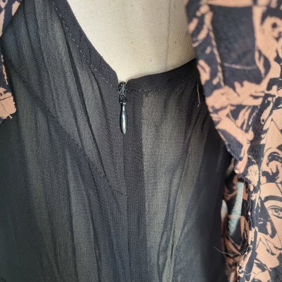 Zimmerman Black & Brown Pop Art Print Sheath Dress Size 2 - Picture 6 of 9